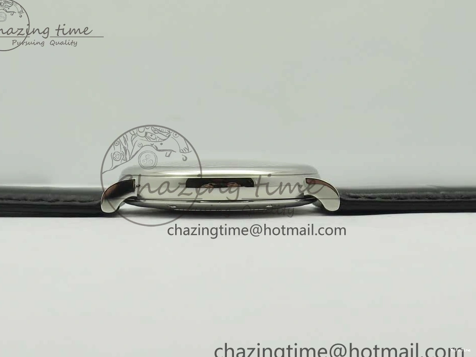 MIROTIME 0419 Portofino Automatic SS FKF 1:1 Best Edition White Dial SS Markers on Black Leather Strap A QuickDry 7138